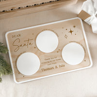 Personalised Santa Milk & Cookie Tray - Timber