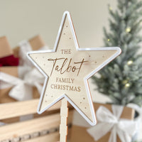Personalised Christmas Tree Topper - Timber