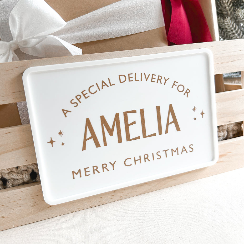 Christmas Crate PLAQUE ONLY - White Luxe