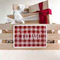 Christmas Crate PLAQUE ONLY - Gingham