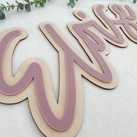 Double Layer Name Plaque - Script Font