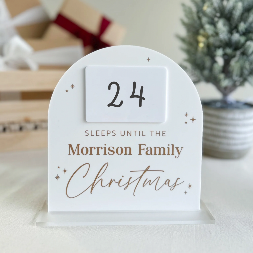 Christmas Countdown Arch - Luxe White