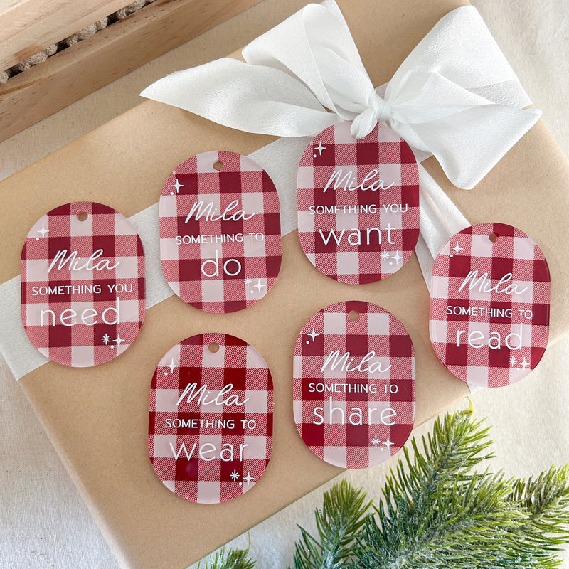 Set of 6 Mindful XMAS Gift Tags - Gingham