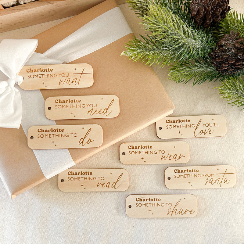 Set of 8 Mindful XMAS Gift Tags - Timber