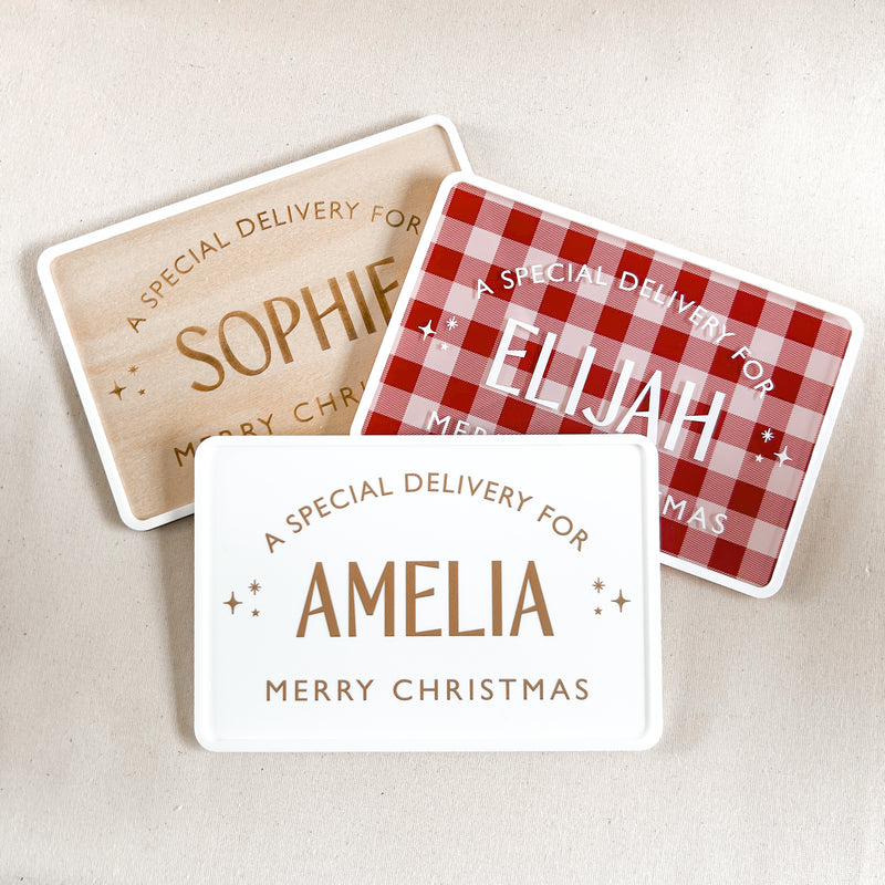 Christmas Crate PLAQUE ONLY - Gingham
