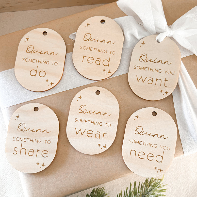 Set of 6 Mindful XMAS Gift Tags - Timber
