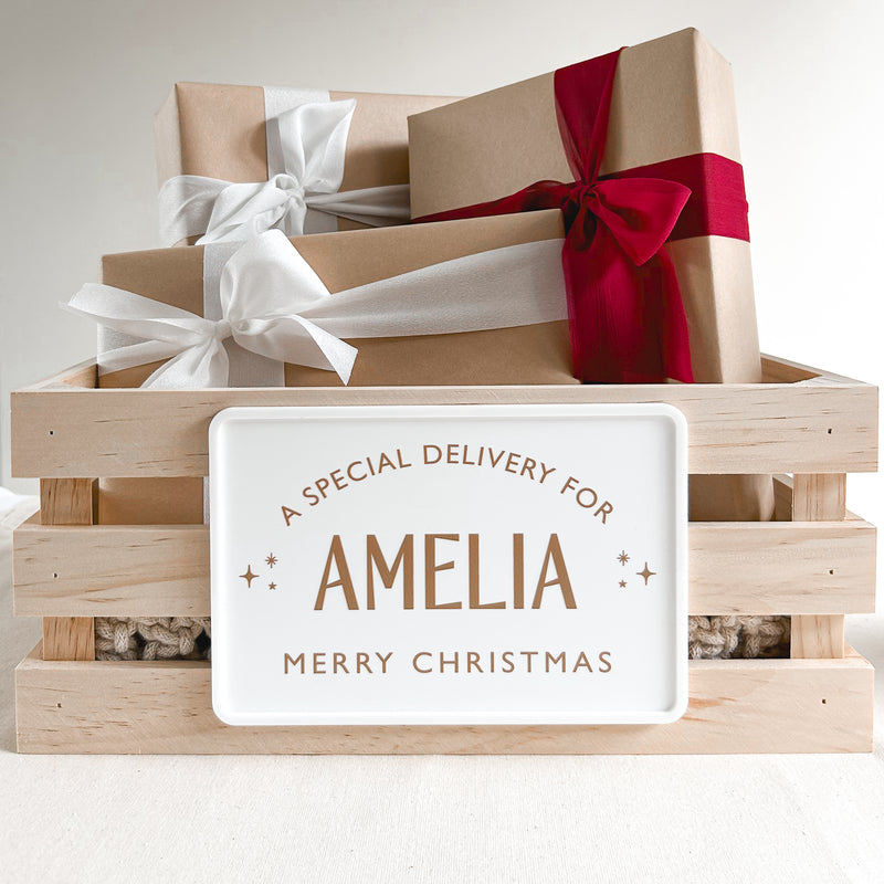 Christmas Crate PLAQUE ONLY - White Luxe