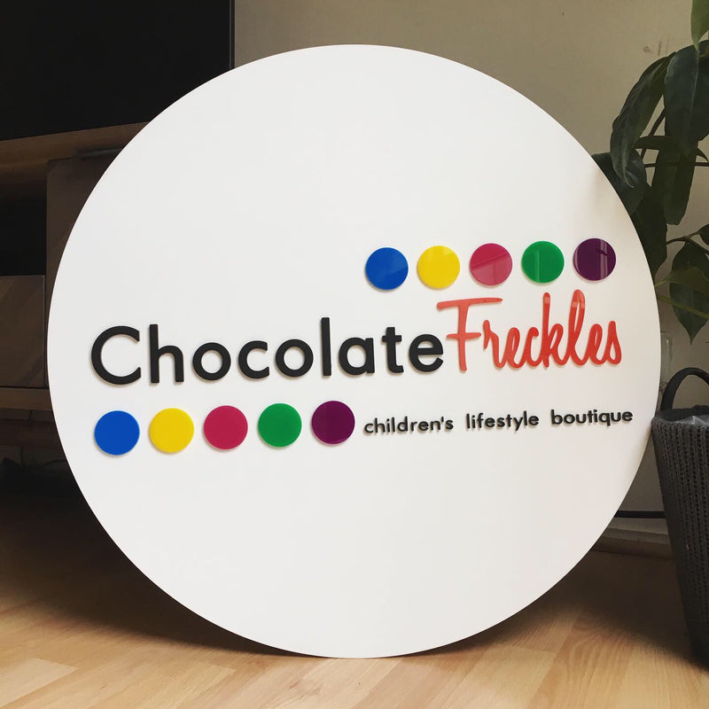 Custom 3d acrylic round business logo sign