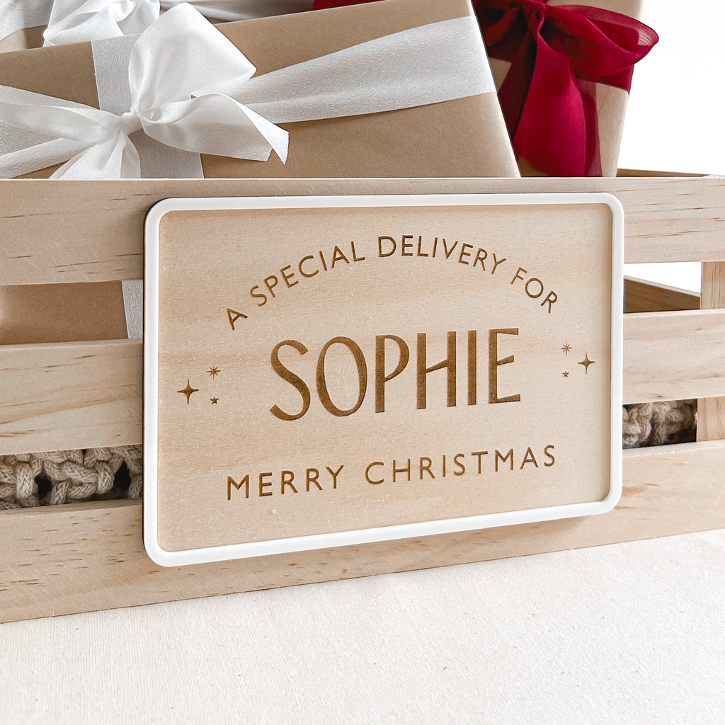 Christmas Crate PLAQUE ONLY - Timber