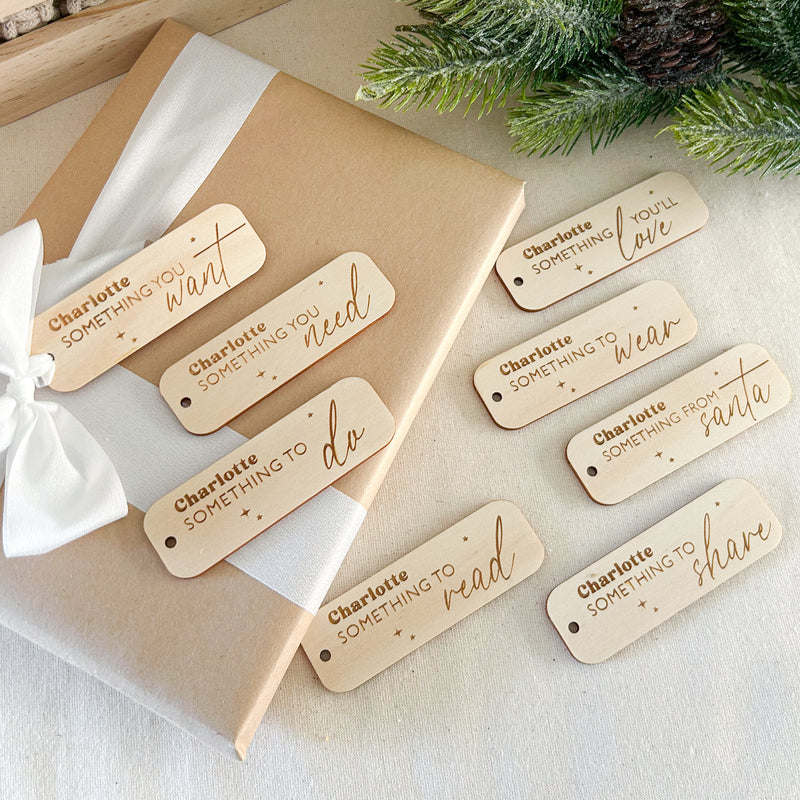 Set of 8 Mindful XMAS Gift Tags - Timber