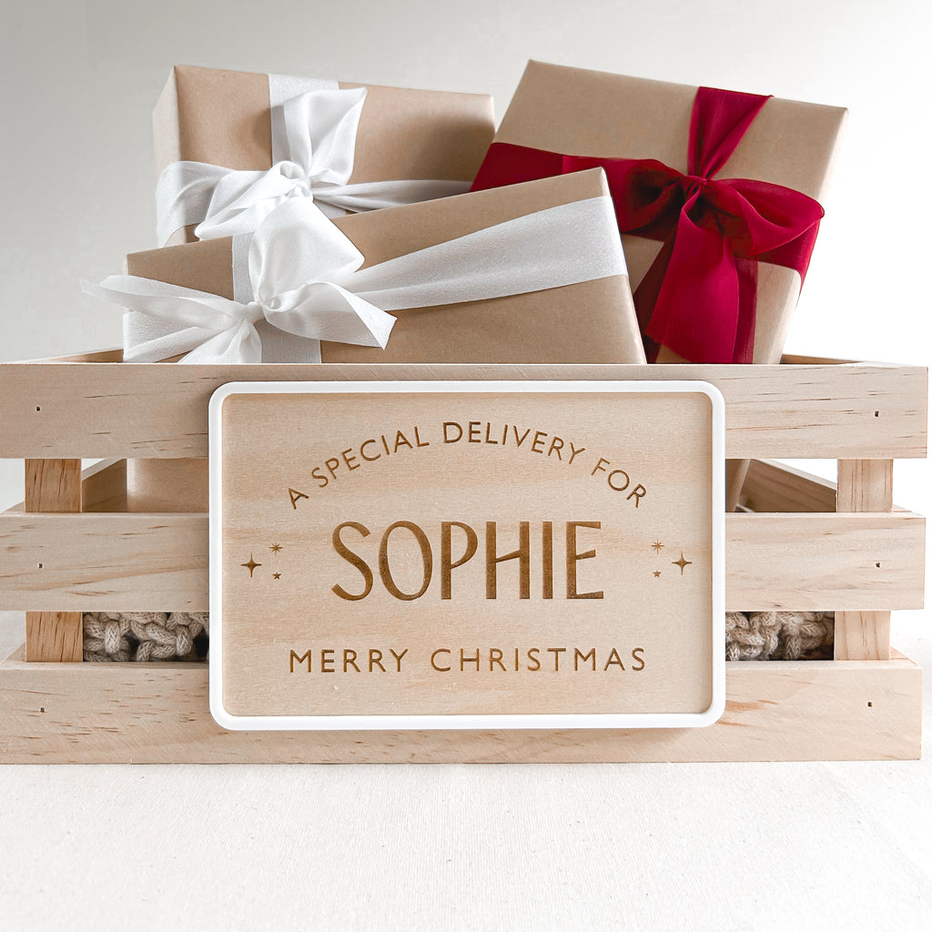 Christmas Crate PLAQUE ONLY - Timber