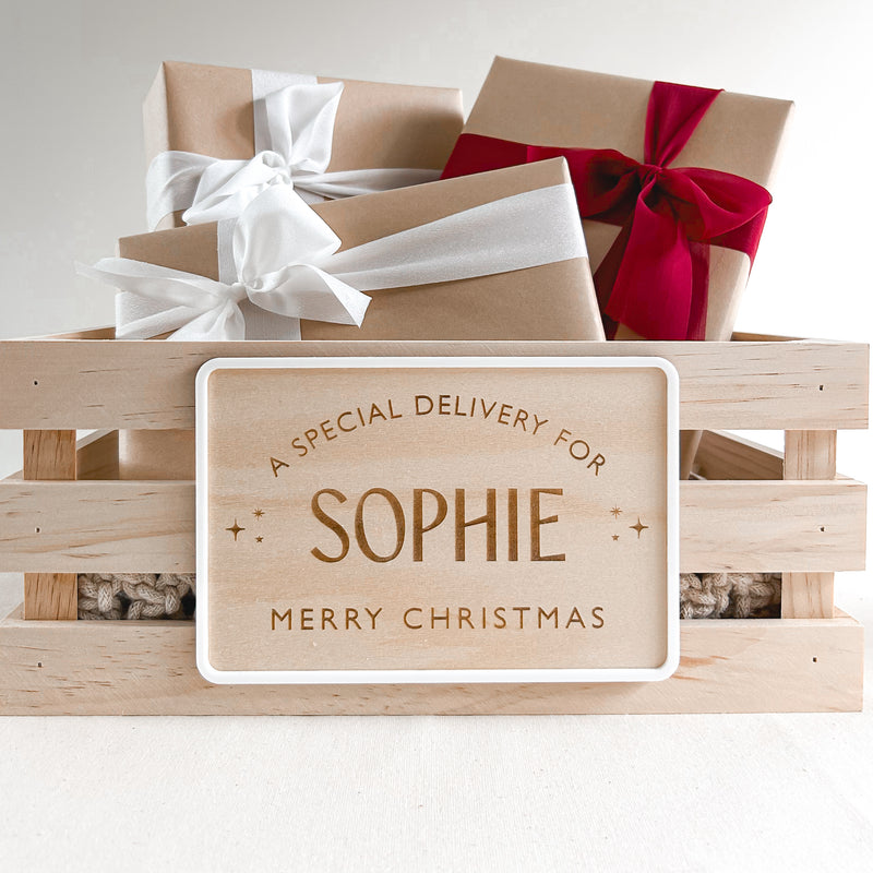 Christmas Crate PLAQUE ONLY - Timber