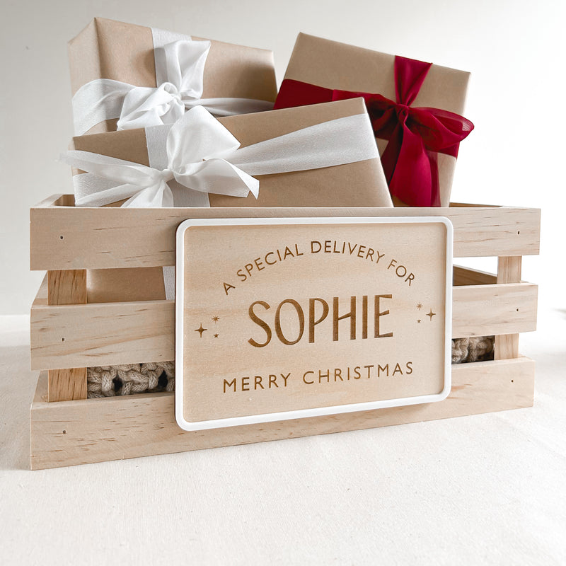 Christmas Crate PLAQUE ONLY - Timber