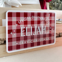 Christmas Crate PLAQUE ONLY - Gingham