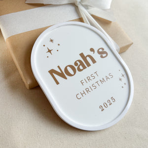 My FIRST Christmas Plaque - White Luxe