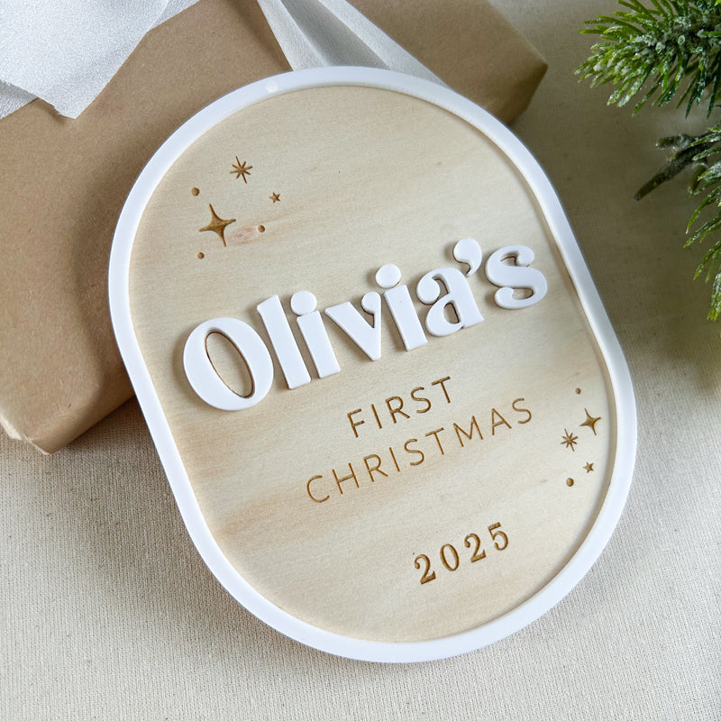 My FIRST Christmas Plaque - Timber Design