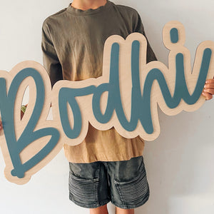 Double Layer Name Plaque - Script Font
