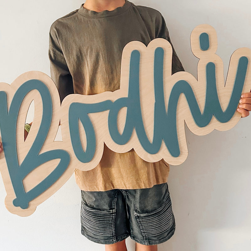 Double Layer Name Plaque - Script Font