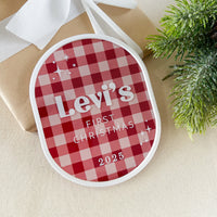 My FIRST Christmas Plaque - Gingham