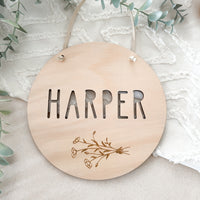 Round Door Plaque - Bouquet design