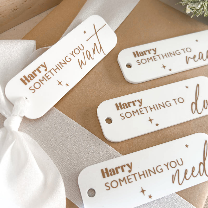Set of 8 Mindful XMAS Gift Tags - White Luxe