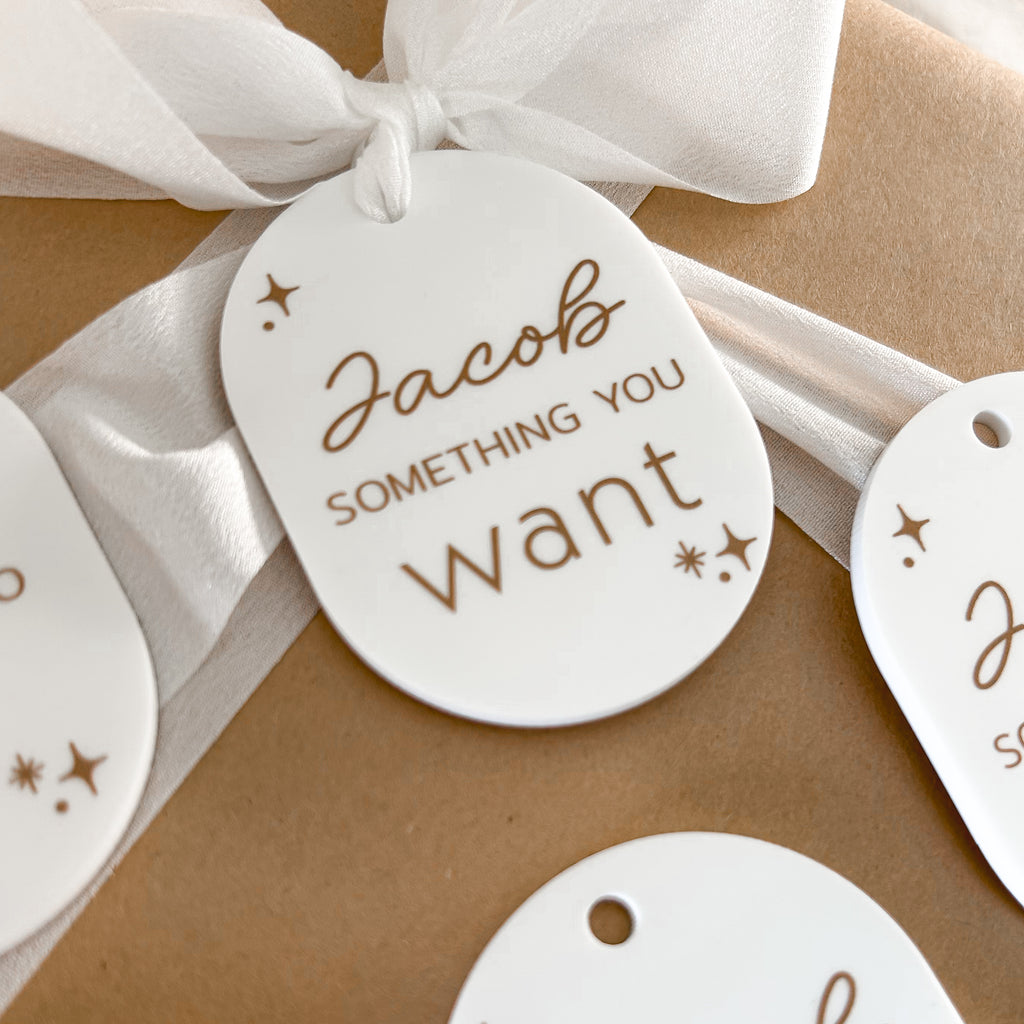 Set of 6 Mindful XMAS Gift Tags - White Luxe