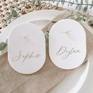 Double arch acrylic placecard table decor wedding favour personalised