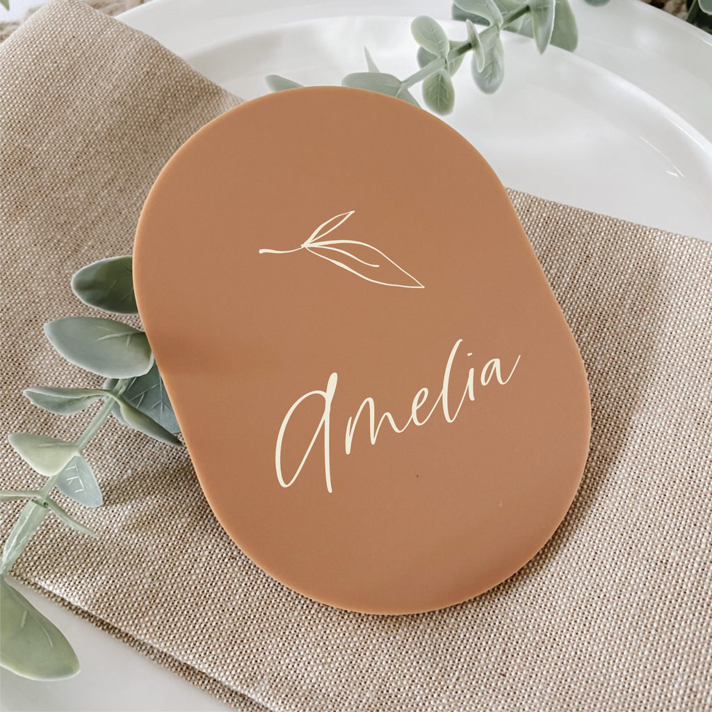 Double arch acrylic placecard table decor wedding favour personalised