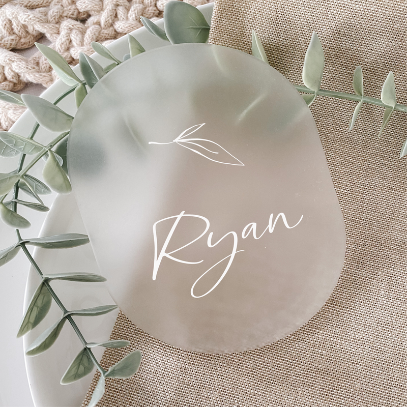 Double arch acrylic placecard table decor wedding favour personalised