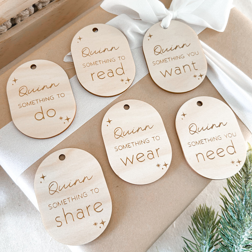 Set of 6 Mindful XMAS Gift Tags - Timber