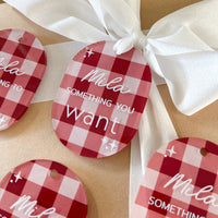 Set of 6 Mindful XMAS Gift Tags - Gingham