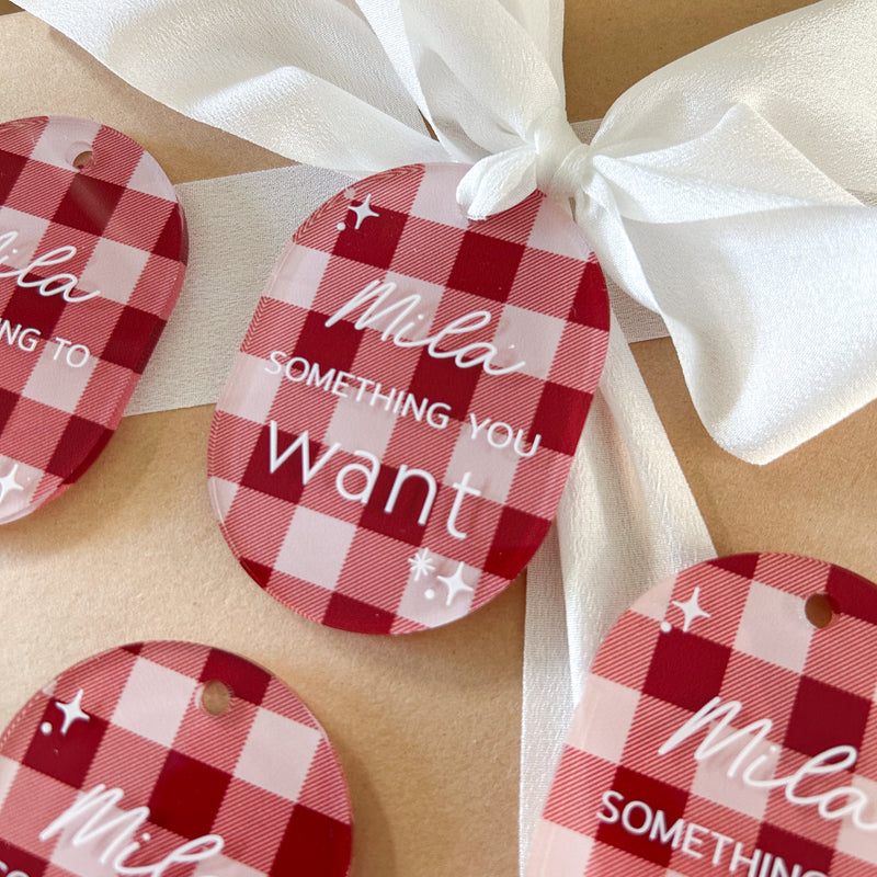Set of 6 Mindful XMAS Gift Tags - Gingham