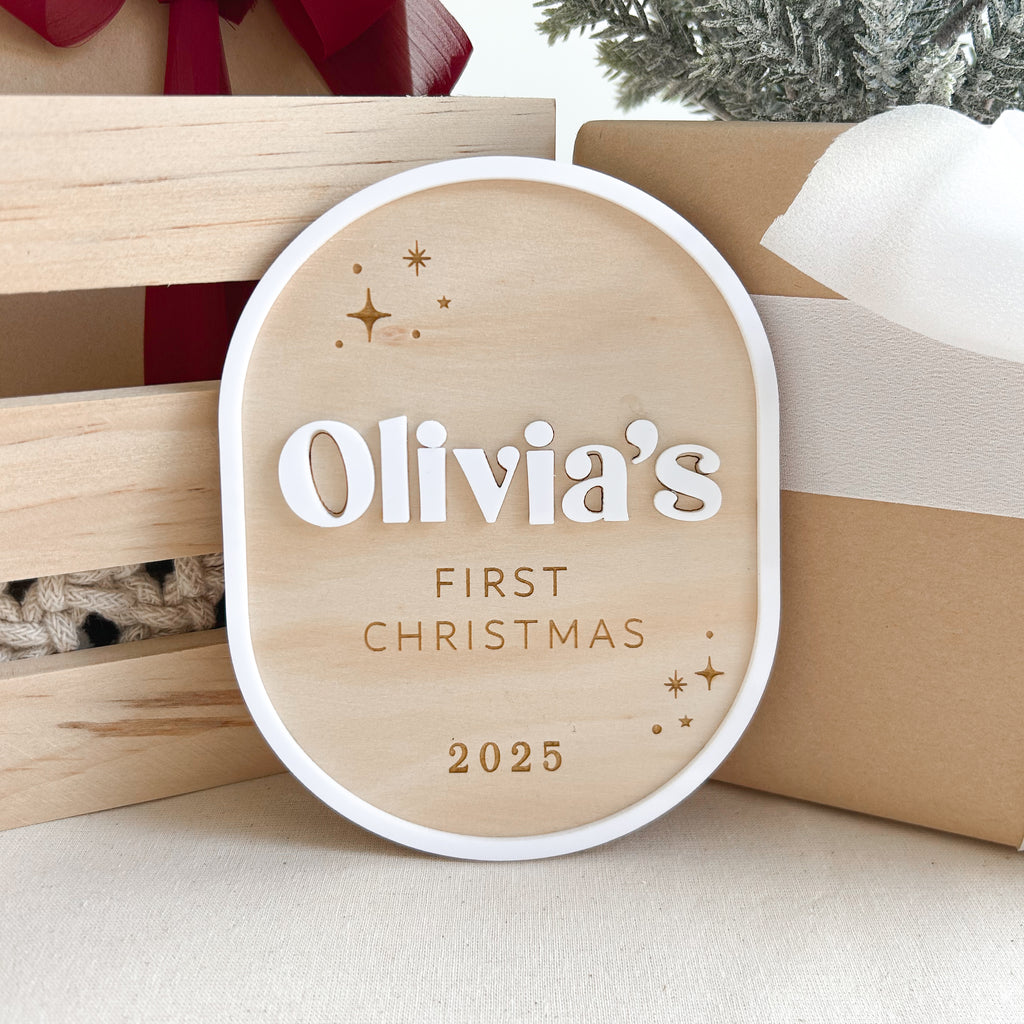My FIRST Christmas Plaque - Timber Design