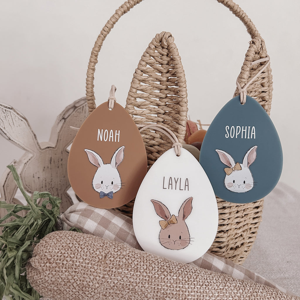 Personalised Easter bunny gift basket tags