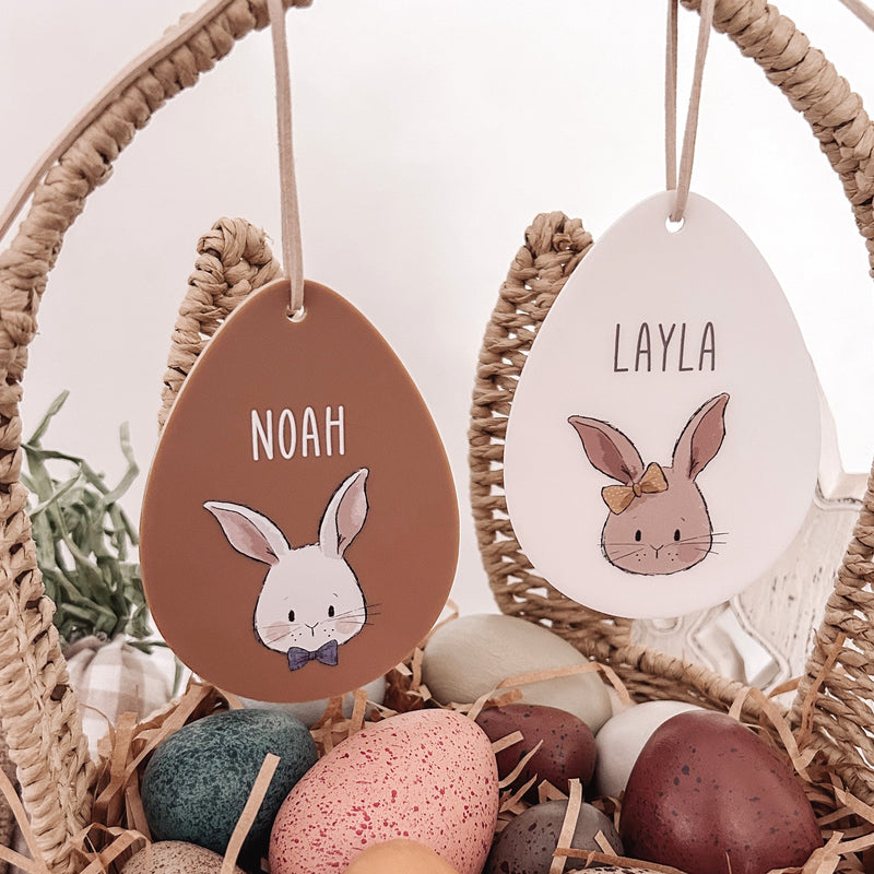 Personalised Easter bunny gift basket tags