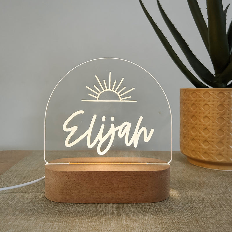 Personalised night light with name and stars