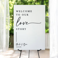 large modern wedding welcome sign
