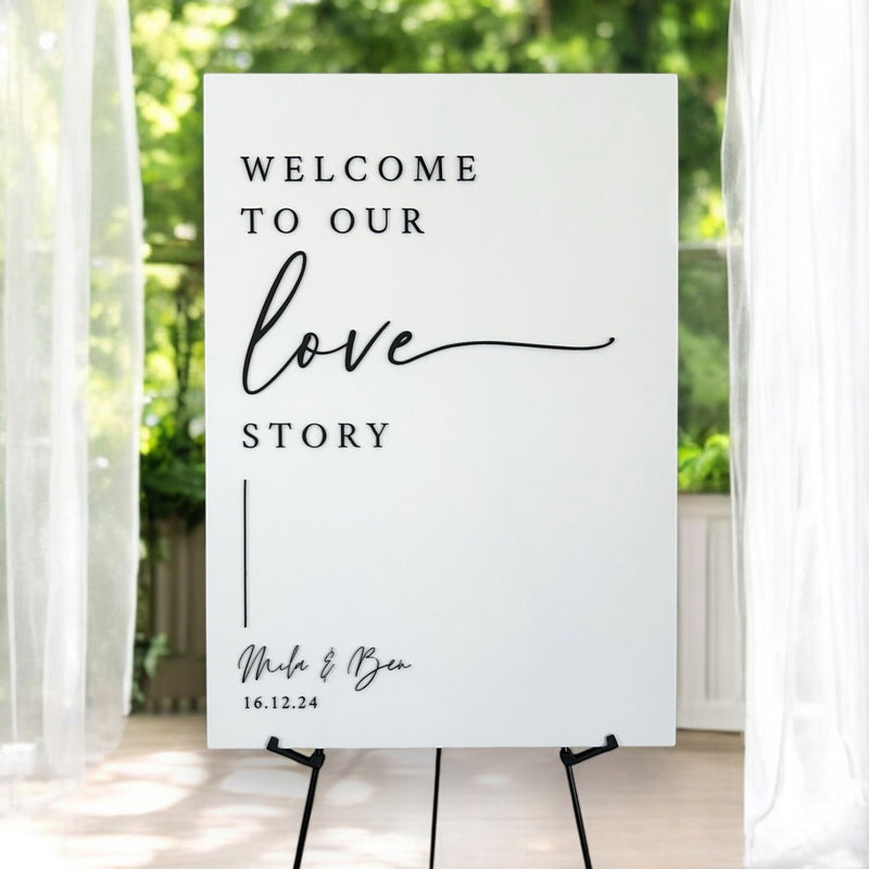large modern wedding welcome sign