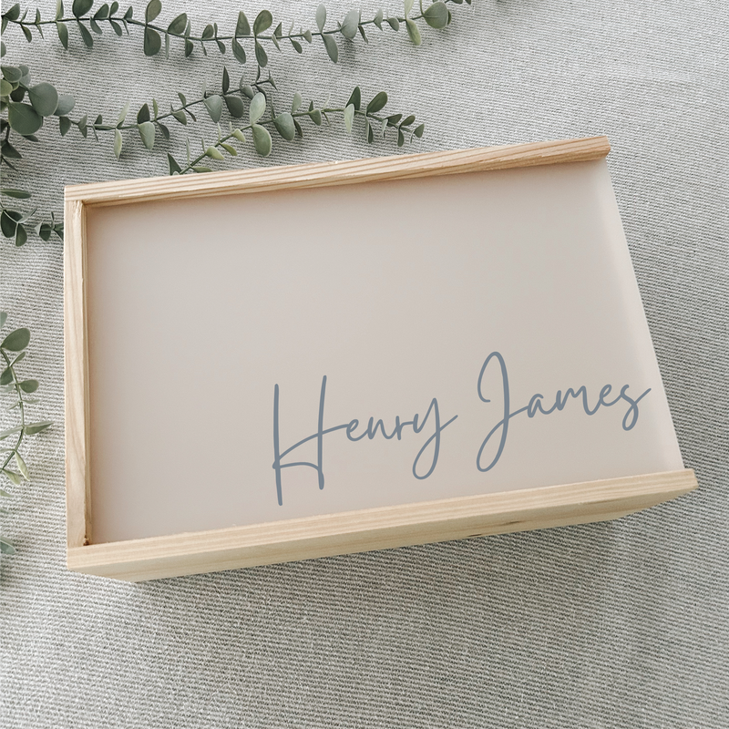 Personalised baby wooden keepsake box