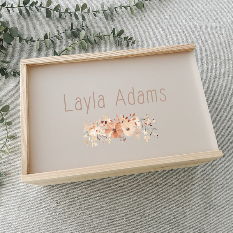 Personalised floral keepsake box baby girl