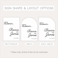 A1 Wedding Sign - LET'S CELEBRATE