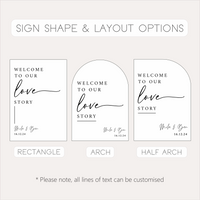 A1 Wedding Sign - LOVE STORY