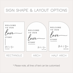 A1 Wedding Sign - LOVE STORY