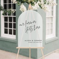 Frosted acrylic arch wedding welcome sign