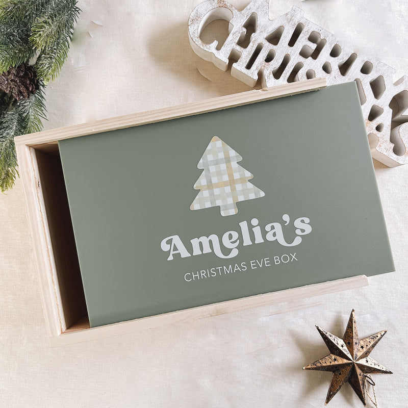 Personalised wooden christmas eve box