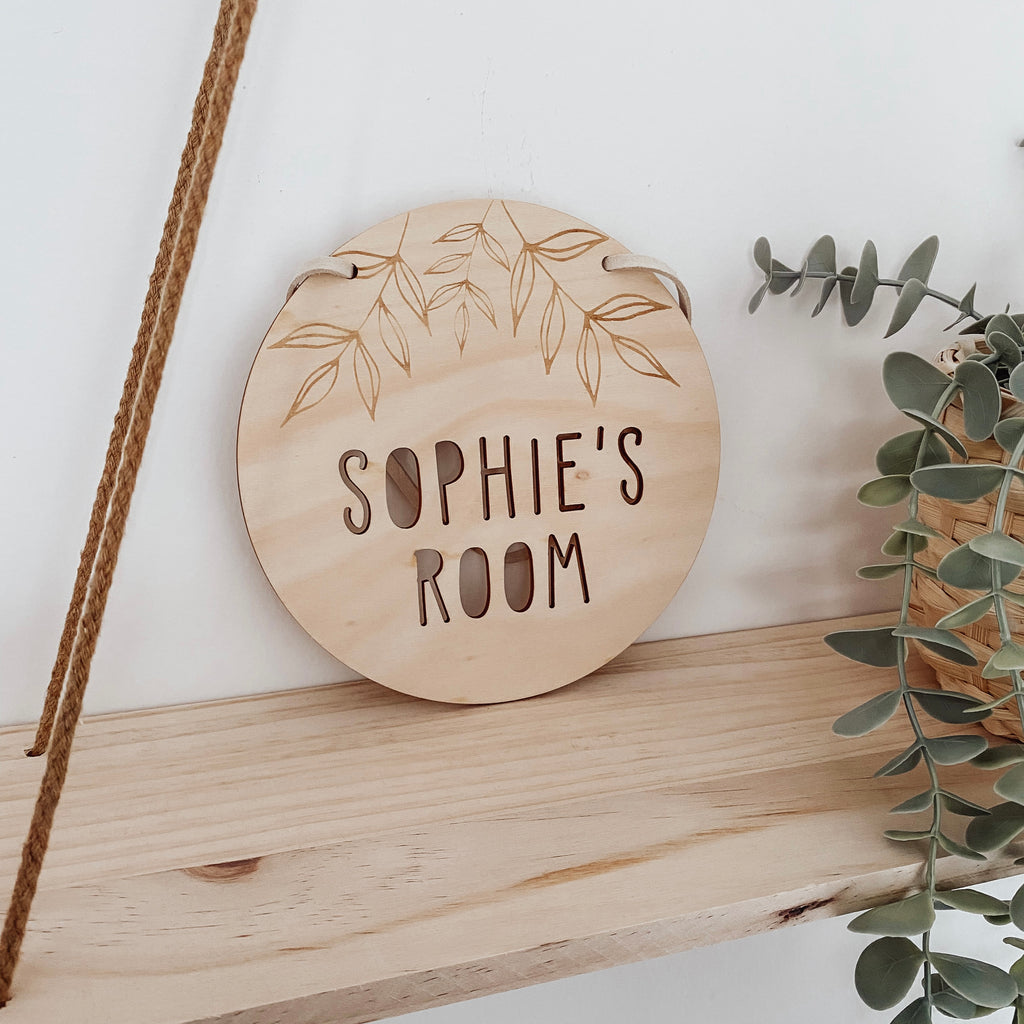 kids personalised hanging wooden sign plaque boho 