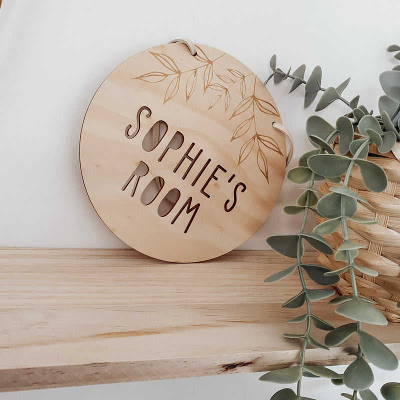 kids personalised hanging wooden sign plaque boho 