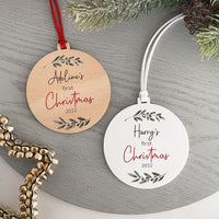 baby kids first Christmas personalised xmas tree bauble ornament