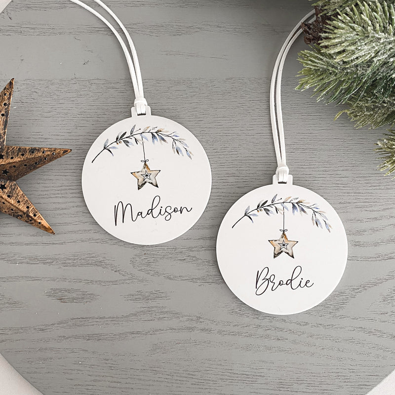 personalised Tree  name christmas bauble ornament wreath  family xmas