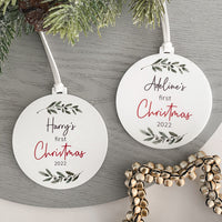 baby kids first Christmas personalised xmas tree bauble ornament